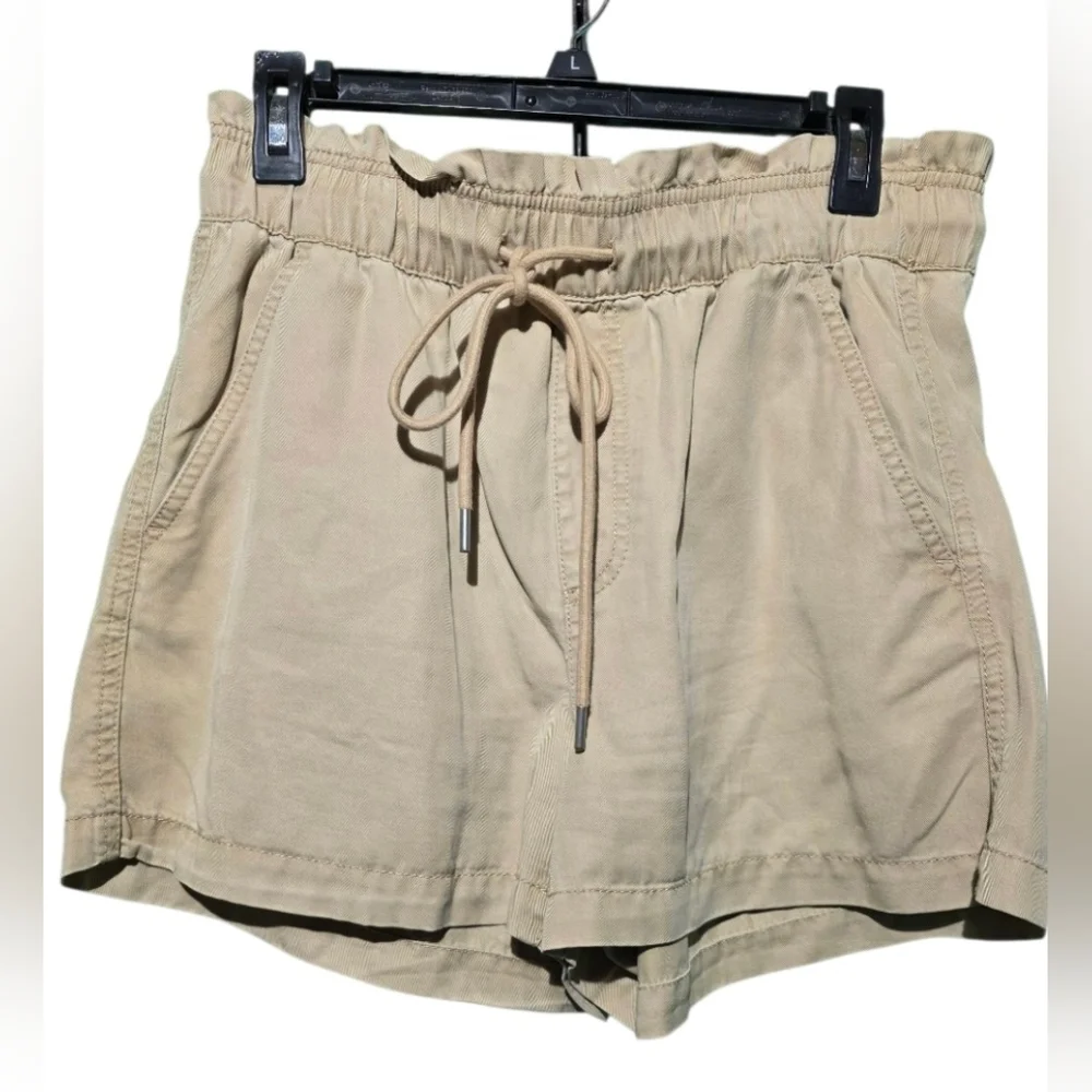 Loft Size Small Women's Tan Paperbag Drawstring Short Waist 32 Inseam 3 - Picture 2 of 4